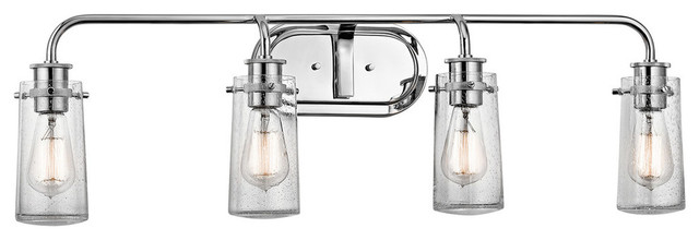 Braelyn 4-Light Bathroom Vanity Light, Chrome - Rustic - Bathroom Vanity Lighting - by Lighting ...