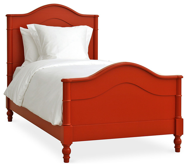 Classic Twin Kids Bed Red Hot Traditional Beds Los Angeles by