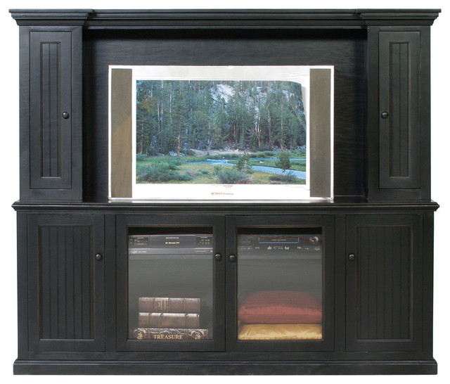 Eagle Furniture Coastal 79.75" Tall Entertainment Console, Midnight