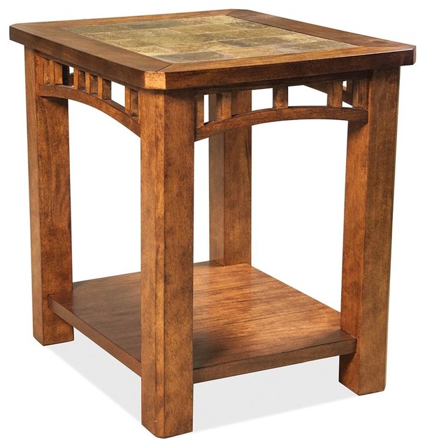 End Table with Natural Slate Insert Top Craftsman Side Tables And