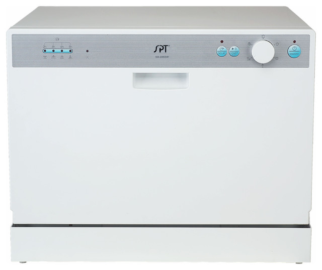 SPT Countertop Dishwasher with Delay Start - White - Contemporary ...