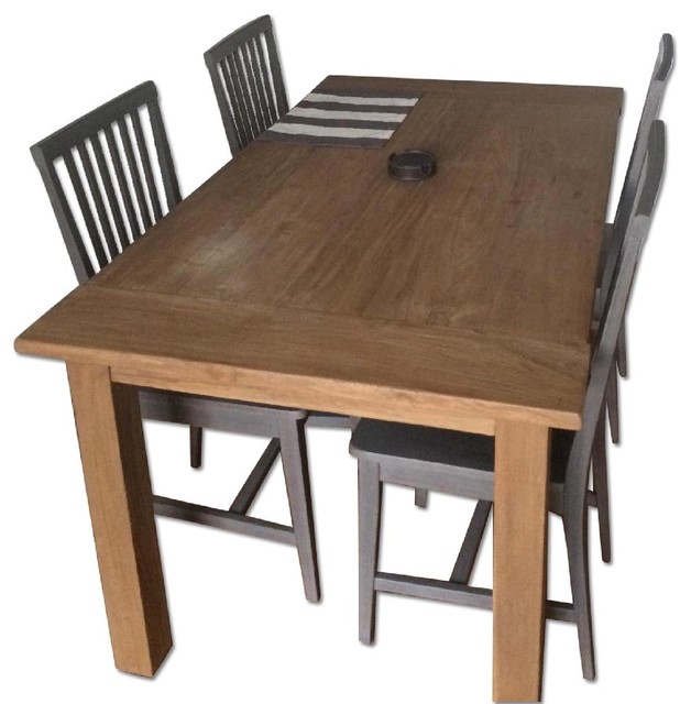 Crate & Barrel Terravida Dining Table With 4 Village Side Chairs