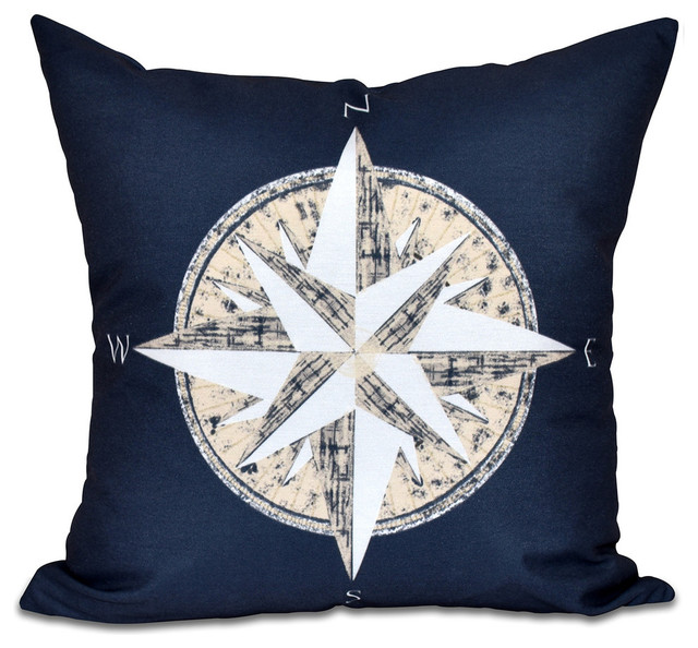 Compass, Geometric Print Pillow - Traditional - Decorative Pillows - by E by Design