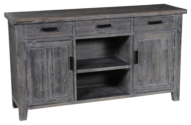 Cecilia 65" Sideboard, Gray - Rustic - Buffets And Sideboards