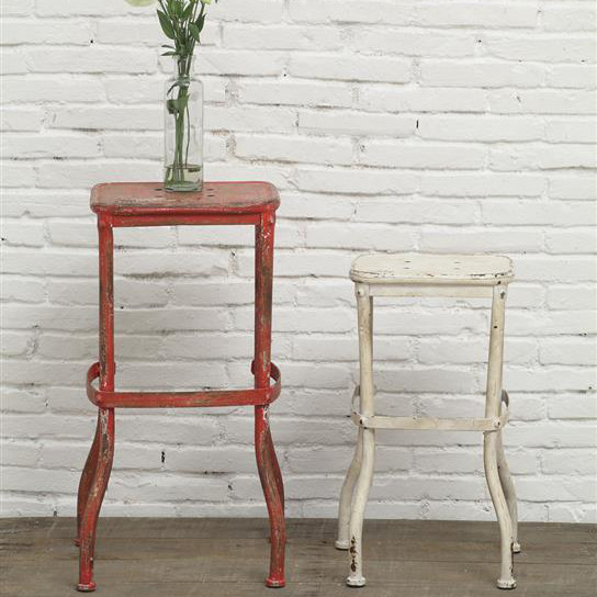 Distressed Metal Stool Farmhouse Bar Stools And Counter Stools