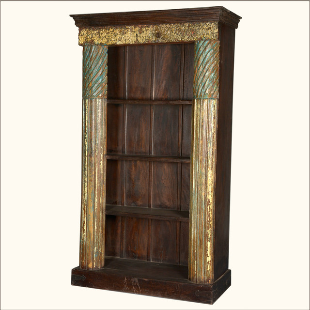 Golden Column Reclaimed Wood 4Shelf Open Display Bookcase Traditional Bookcases san