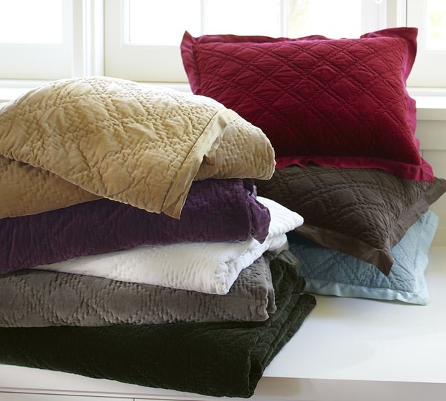 Washed Velvet Silk Quilt Traditional Quilts And Quilt Sets by