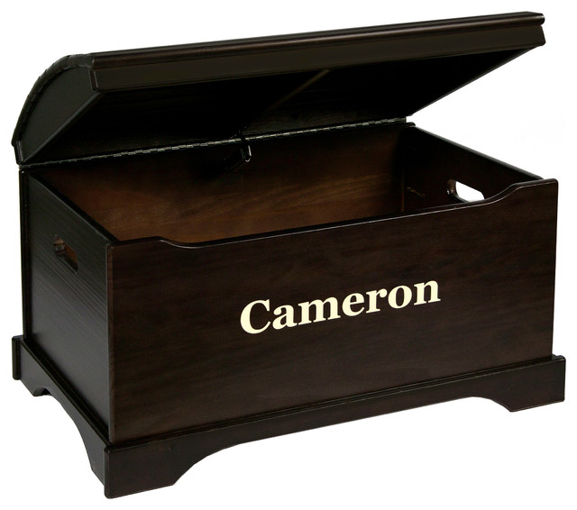 Captain's Chest, Espresso Finish, Red Font, J, Bold