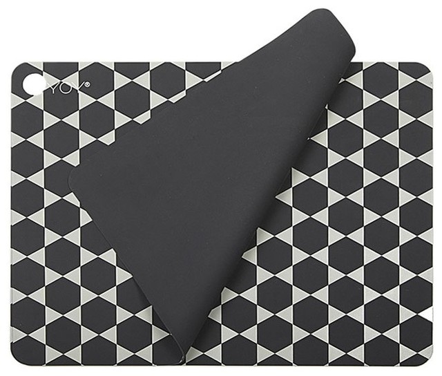 Oyoy Placemats Black/Grey (2) Contemporary Placemats by Skandivis
