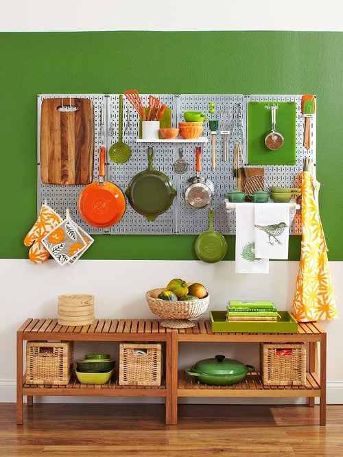 Essentials Close at Hand with Wall Control Pegboard. Kitchen Pegboard is great f