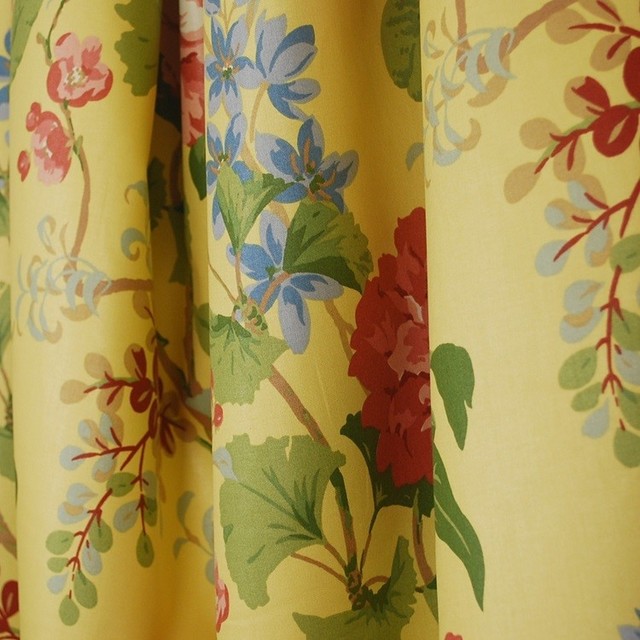 Waverly Bliss Lemon Drop Red Yellow Floral Fabric By The Yard