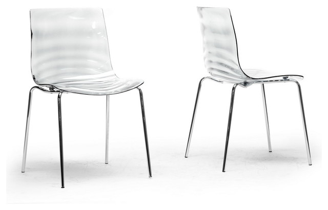 Marisse Clear Plastic Modern Dining Chairs Set Of 2