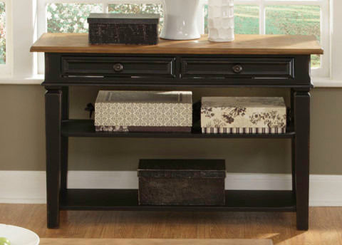 2 Drawer Sofa Table with Storage Shelves