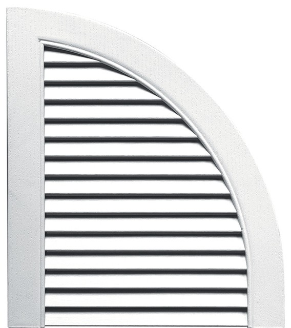 Vinyl Louvered Design Quarter Round Tops in W Contemporary Window