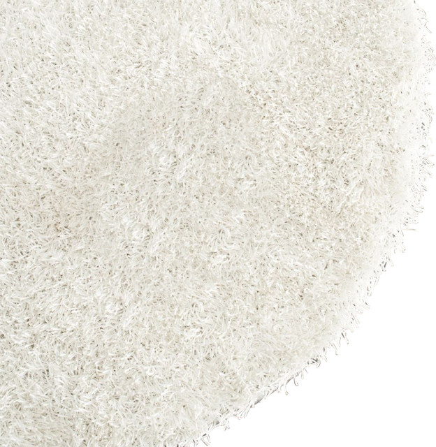 Shag Paris Shag Round 5' Round Off White Off White Area Rug Modern