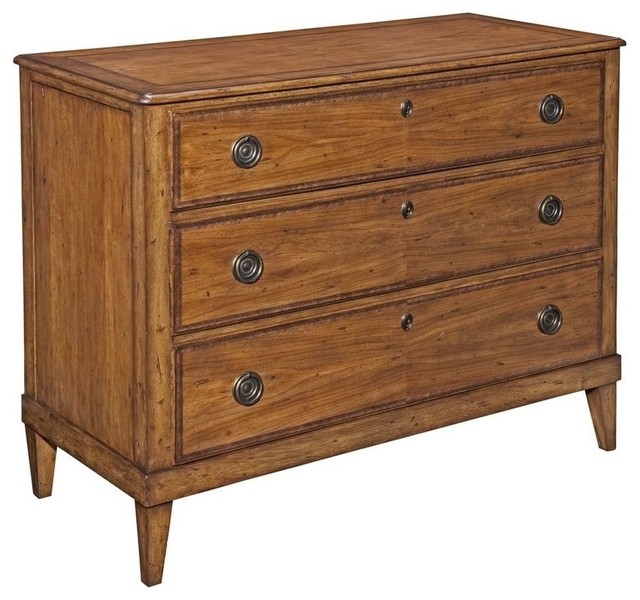 New Hall Chest Cherry Veneer Cashew Traditional Accent Chests And