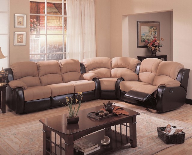 Gulliver Microfiber and Vinyl Reclining Sectional Sofa by Coaster