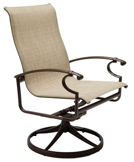 Winston Charleston Cast Aluminum Sling High Back Swivel Tilt Dining