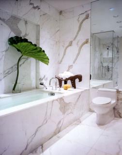 white and gold marble in houston bathroom new york inspiration