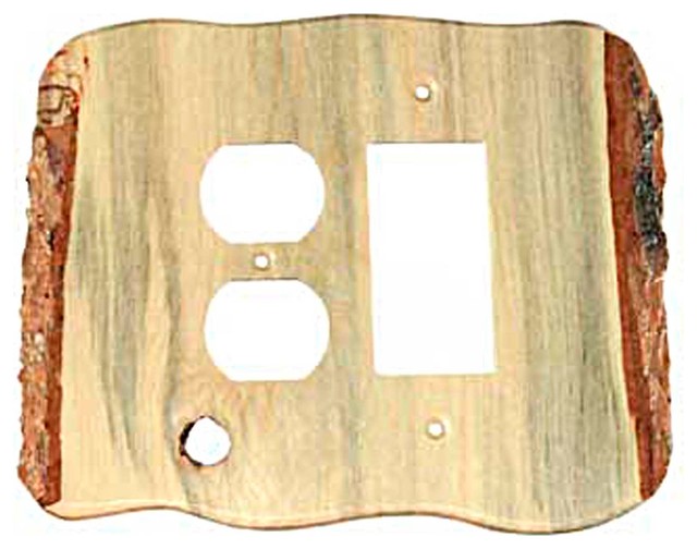 Rustic, Duplex / Rocker, Blued Pine Rustic Switch Plates And Outlet