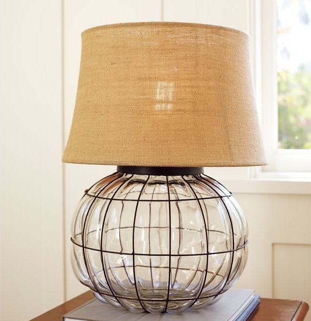 Caged Glass Table Lamp Contemporary Table Lamps By Pottery Barn