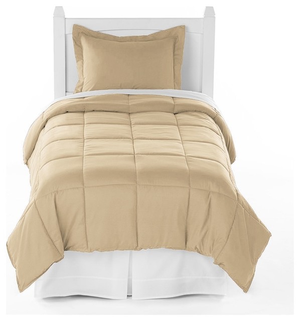 Twin XL Ivy Union Comforter Set, Tan Contemporary Comforters And Comforter Sets by TwinXL