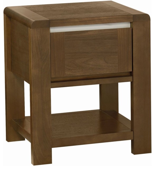 Bentley Designs Casa Walnut Bedside Table 1 Drawer Contemporary