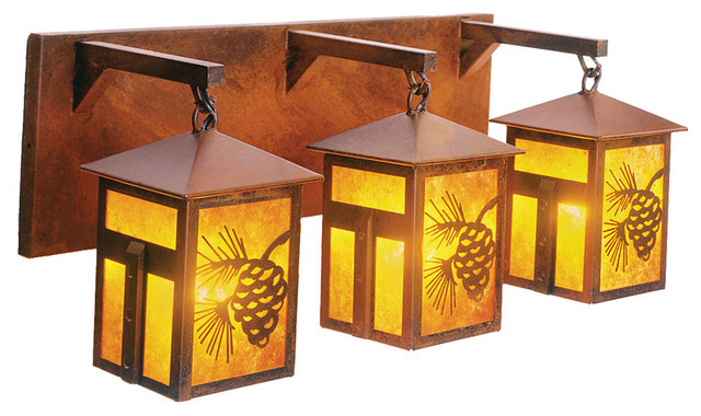 Mission Lake Triple Vanity Light - Rustic - Bathroom Vanity Lighting - by Steel Partners, Inc.