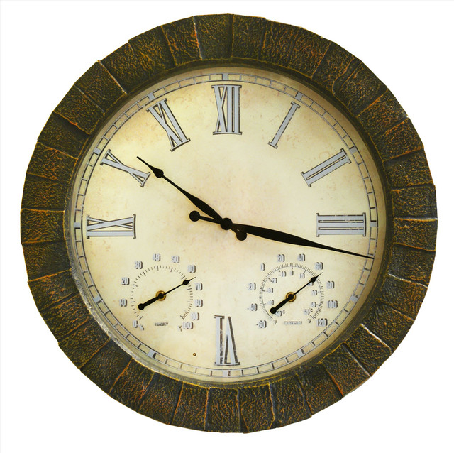 Slate Effect Outdoor Clock with LED Lights 57cm (22.4")