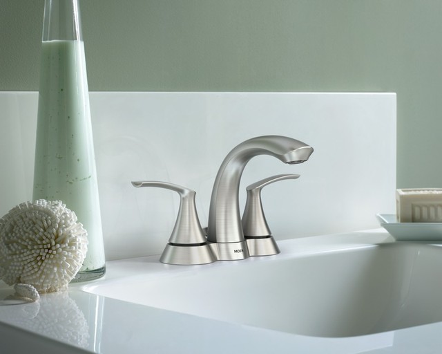Moen Darcy TwoHandle Brushed Nickel Bathroom Faucet Beach Style