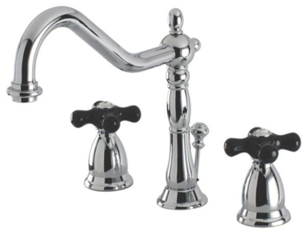 black chrome bathroom faucets widespread lavatory faucet with black porcelain cross handle chrome ks1991pkx traditional black chrome bathroom faucets widespread lavatory faucet with black porcelain cross handle chrome ks1991pkx traditional