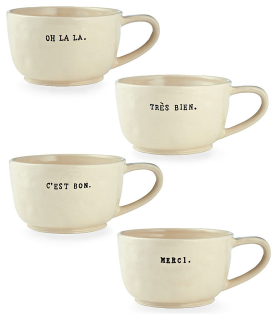4 vintage transitional Lait  Au Set au lait Mugs, cafe Cafe cups mugs of