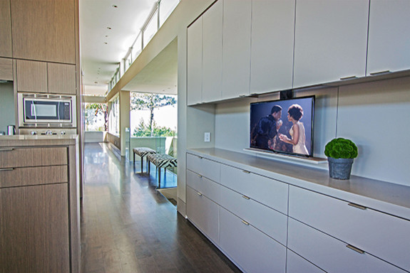 Hidden TV in Kitchen Cabinet - Modern - Kitchen - san francisco - by ...