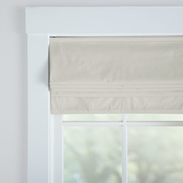 Metro Cordless Roman Shade With Blackout Lining Modern Roman Shades