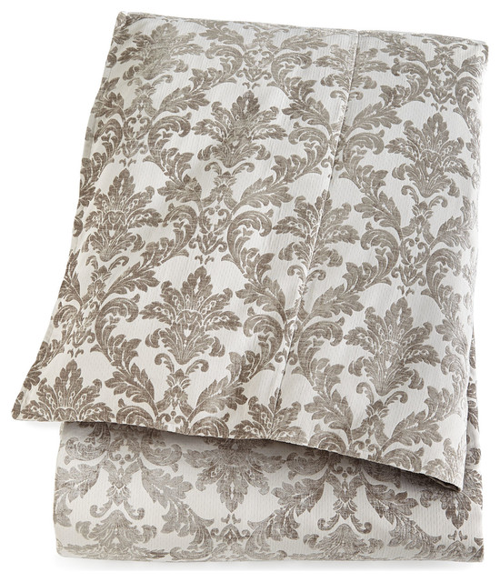 King Damask Duvet Cover 110" x 98" SILVER (KING) Contemporary Duvet Covers And Duvet Sets
