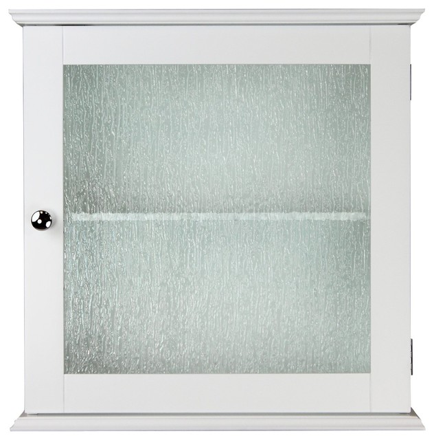 Elegant Home Fashions Rain Medicine with 1 Glass Door, White