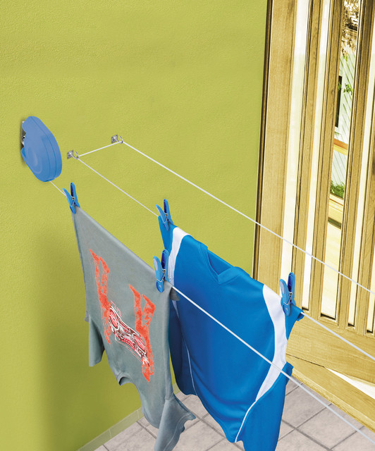 Blue Delight Retractable Clothes Line Contemporary Clothes Lines