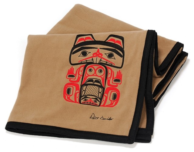 Haida Wool Blanket Beaver Design on Camel Wool Traditional