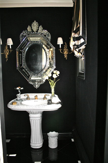 Black and White Drama - Contemporary - Bathroom - new york - by Joan ...