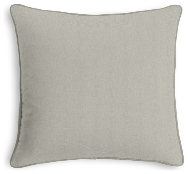 Structured Gray Linen Sham With Light Gray Trim Contemporary
