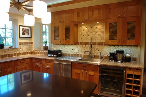 Light Brown Kitchen Cabinets Marble Floor