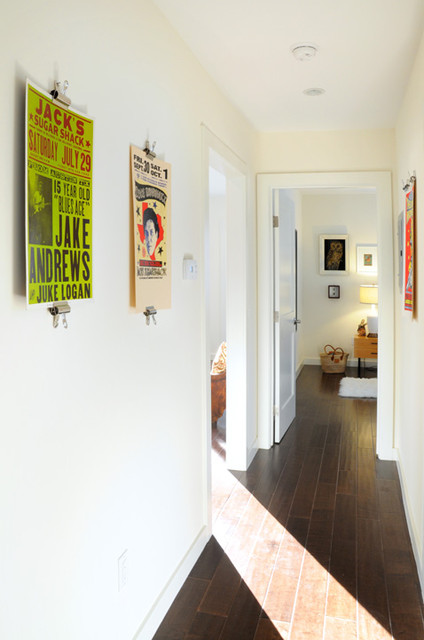 Eclectic Hall Los Angeles Vintage Posters in Hallway eclectic-hall
