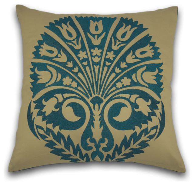 Loyal Blue Cushion - Traditional - Decorative Cushions - other metro - by One Bombay Lane