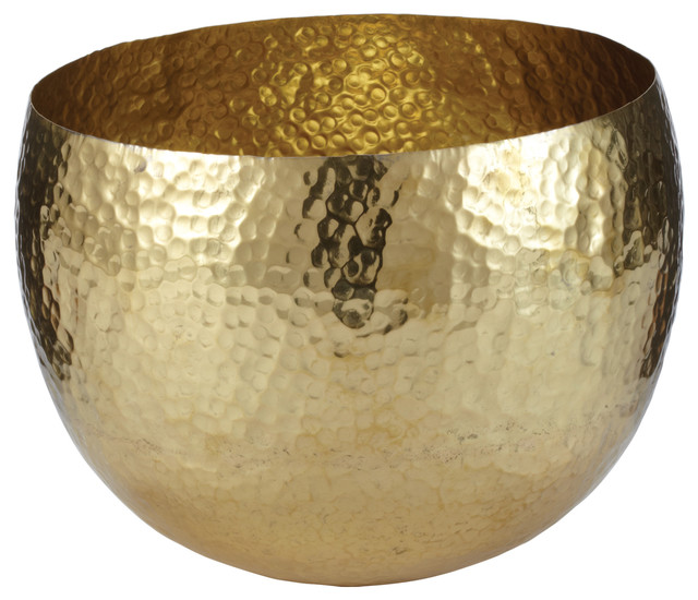 Gold Hammered Brass Small Bowl Transitional Decorative Bowls by