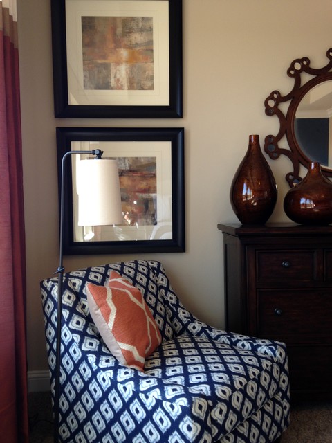 Interior Design - Canyon Lakes (Navy & Rust) - Transitional - Bedroom ...