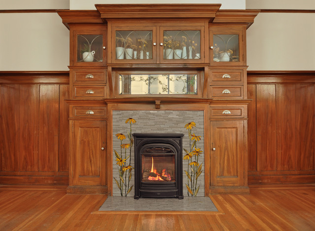 Mosaic Fireplace Craftsman Living Room San Francisco By