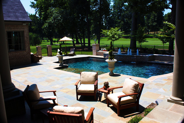 Southwind Formal Swimming Pool Fountain Feature Traditional Pool