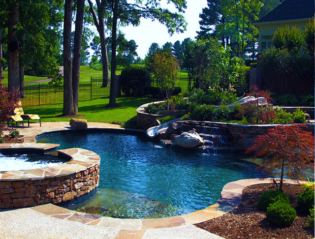 Southwind Residence Natural Pool Outdoor Living Design Traditional
