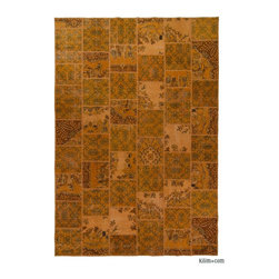 Over-dyed Turkish Patchwork Rug - Area Rugs