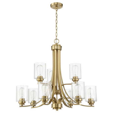 Craftmade Bolden 9 Light Chandelier 50529-SB, Satin Brass